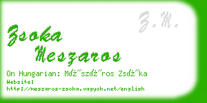 zsoka meszaros business card